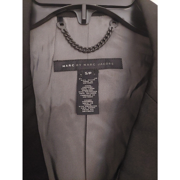 Marc by Marc Jacobs Black Lined Wool Blazer Suit Jacket Sz S/P Small NWT $448 - Picture 7 of 14